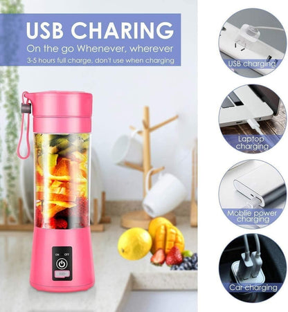 Portable USB Electric Juicer Bottle 6 Blade Rechargeable Blender – 380ML