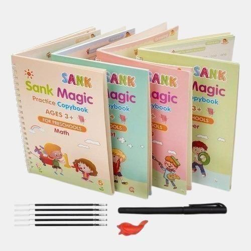 Bundle of 4 Magic Copybooks+1 MagicPen+10 Refills for your kids