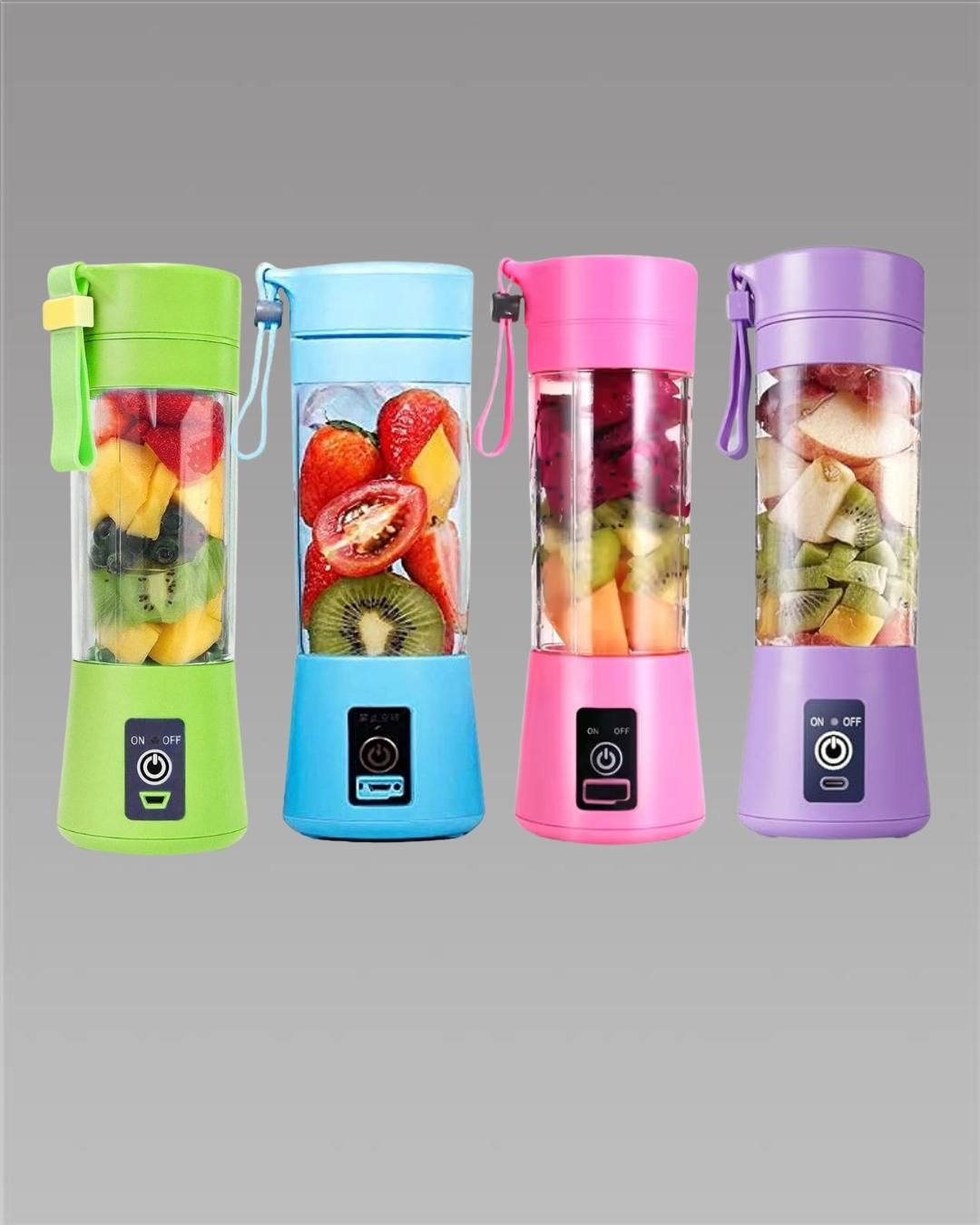 Portable USB Electric Juicer Bottle 6 Blade Rechargeable Blender – 380ML