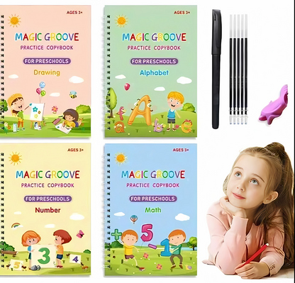 Bundle of 4 Magic Copybooks+1 MagicPen+10 Refills for your kids