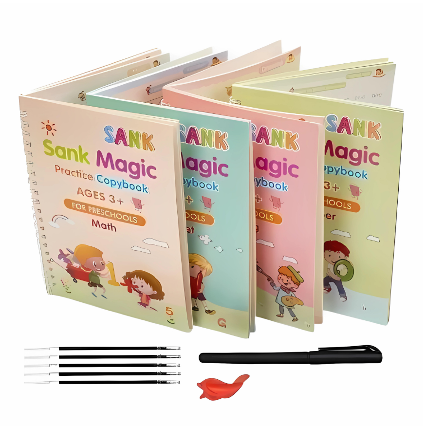 Bundle of 4 Magic Copybooks+1 MagicPen+10 Refills for your kids