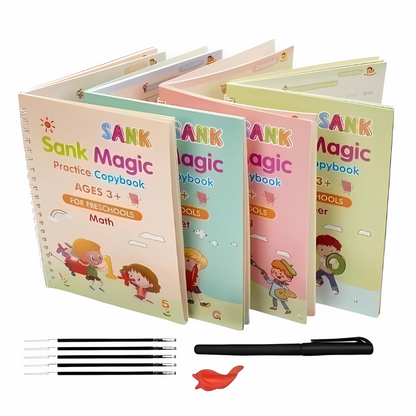 Bundle of 4 Magic Copybooks+1 MagicPen+10 Refills for your kids